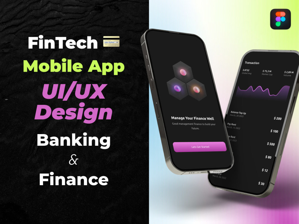A FinTech Mobile App UI/UX Design in Figma (Banking & Finance Apps ...