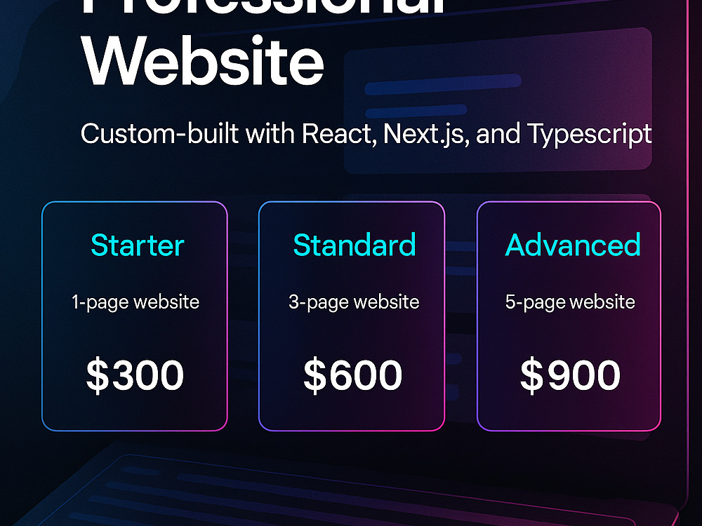 Modern Portfolio Website with Next.js + Tailwind | Upwork