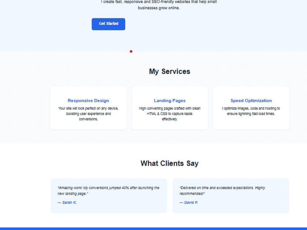 A fully responsive and clean website built with HTML and CSS | Upwork