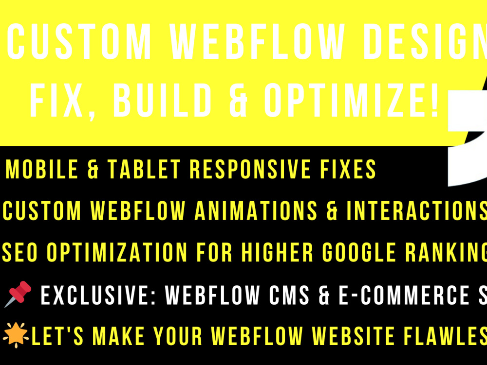 Custom webflow website design, figma to webflow expert, fix webflow ...
