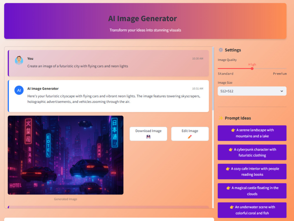 PromptPix: AI Image Generation & Editing Studio | Upwork
