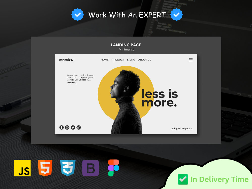 A Responsive Landing Page using HTML, CSS and JavaScript | Upwork
