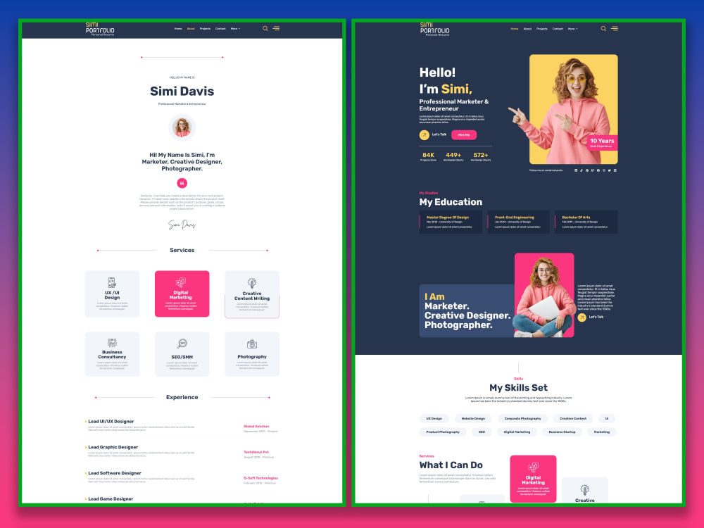 Custom WordPress Portfolio Website – Fully Responsive & Modern Design ...