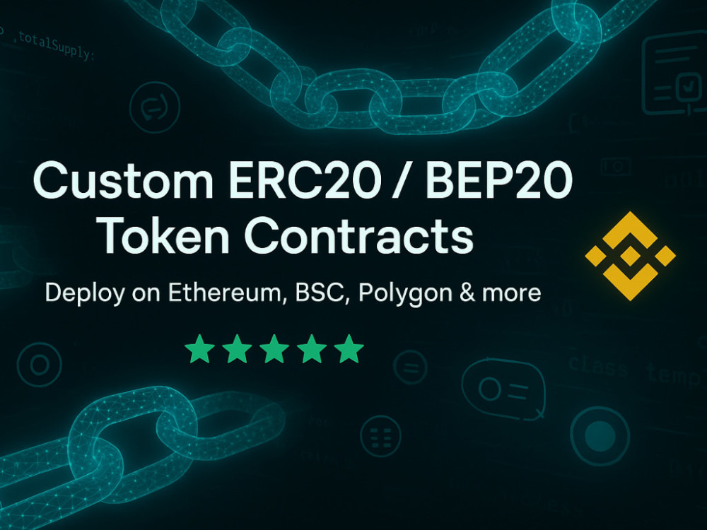 Create customized erc20, bep20 token contract on any evm chain | Upwork