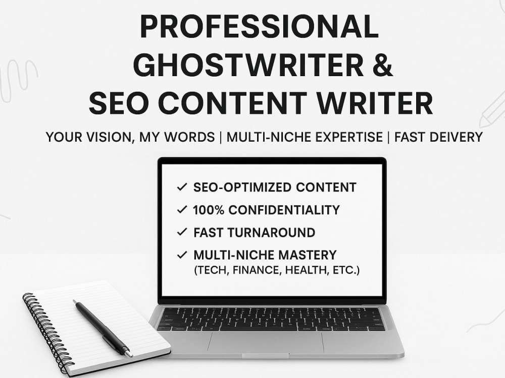Professional Ghostwriter, Content Writer SEO Optimized multiniche ...