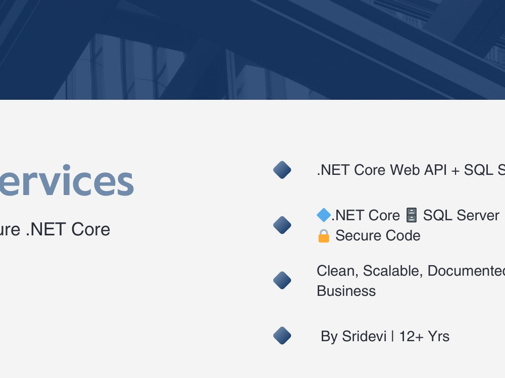 Develop a Secure .NET Core Web API with SQL Server Backend | Upwork