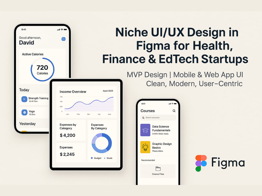 UI/UX Design in Figma for Health, Finance & EdTech MVPs (Web & Mobile ...