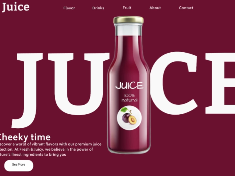 Juice Center Animated Landing Page Design | Figma UI/UX Showcase | Upwork