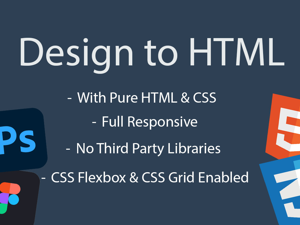 Design to HTML, PSD to HTML, Figma to HTML | Upwork