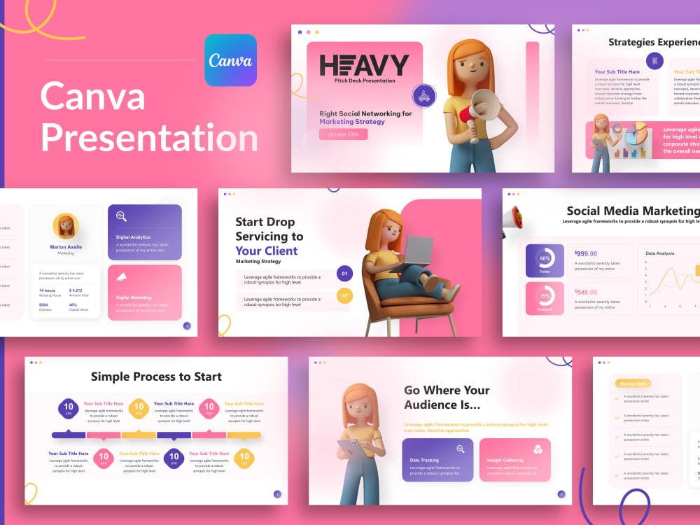 Professional Pitch Deck Presentation Design in Canva | Upwork