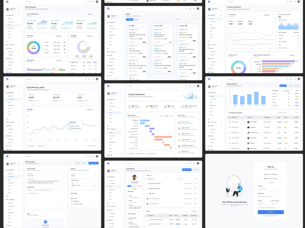 Top UX/UI design for SaaS product in Figma | CRM, LMS, E-commerce, AI ...