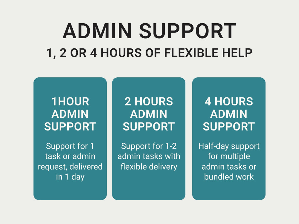 Admin Support – 1, 2, or 4 Hours of Flexible Help | Upwork