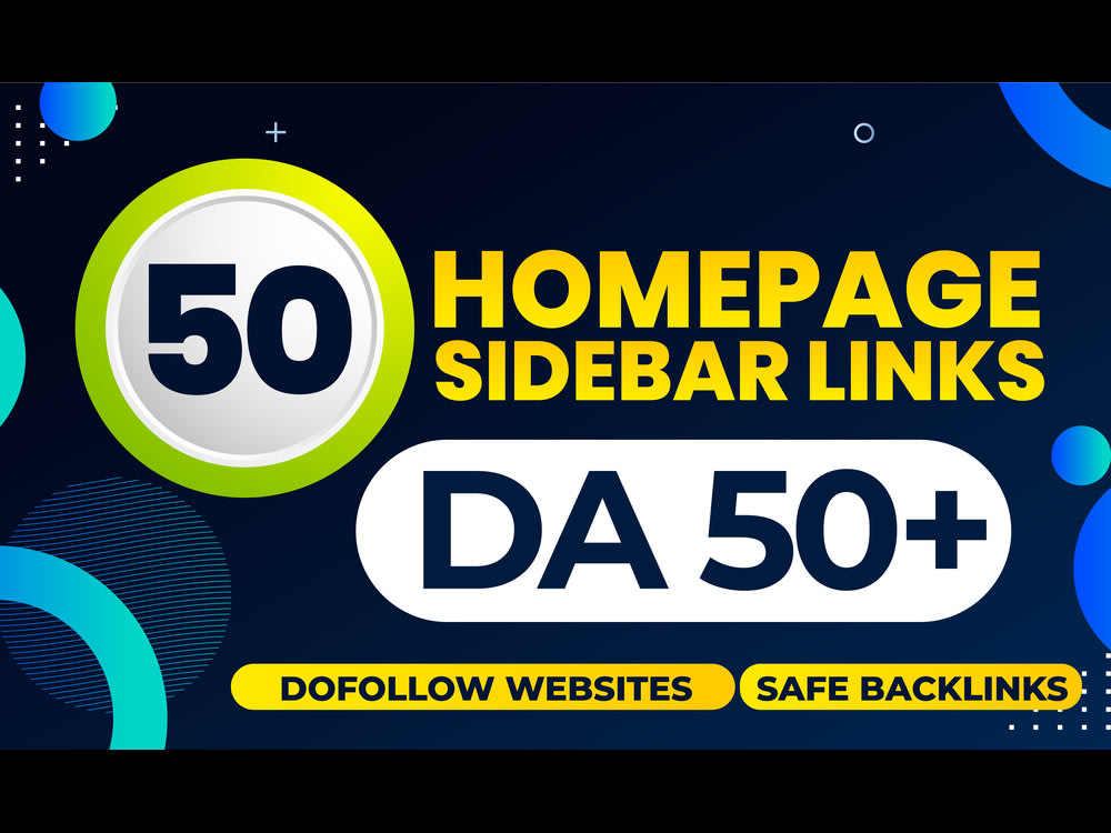 50 HOMEPAGE DA 50 BLOGROLL SIDEBAR BACKLINKS | Upwork