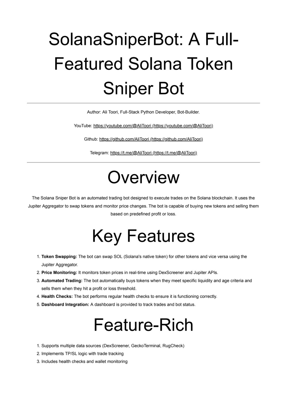 Solana Sniper Bot and Crypto Trading Bot for Meme Coins | Upwork