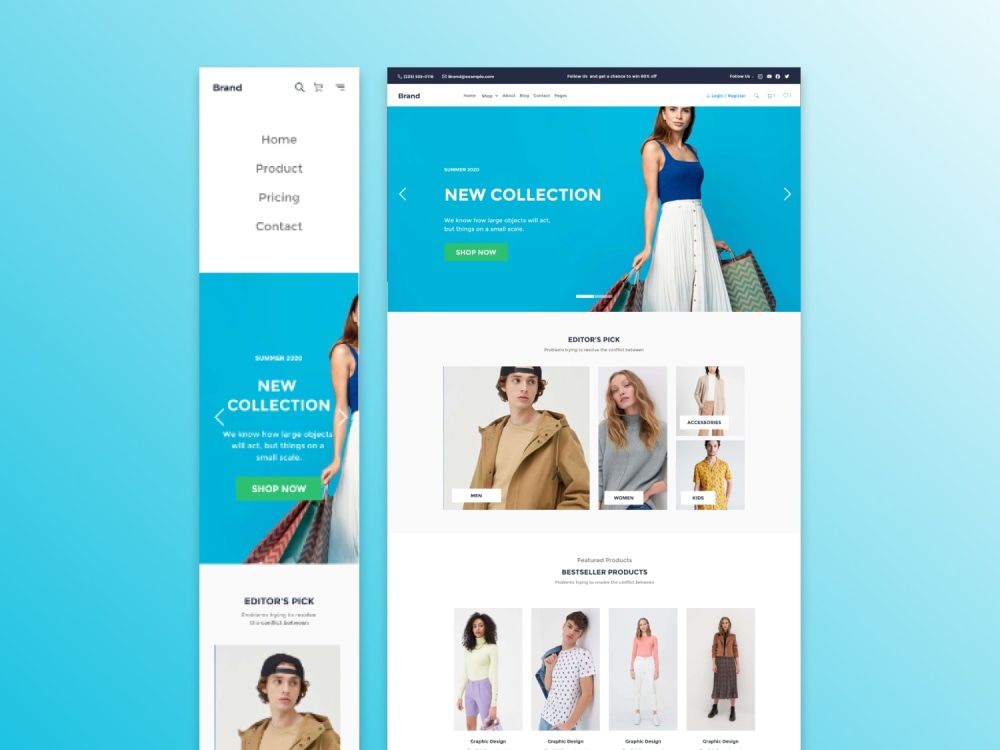 Modern Ecommerce website design & development for fashion stores | Upwork