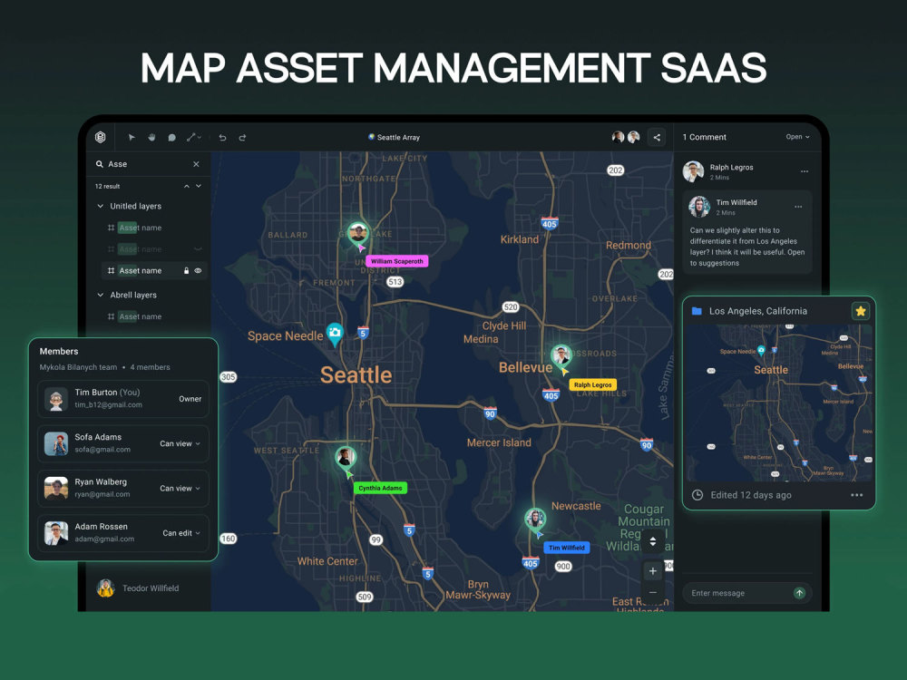 Interactive SaaS map app for seamless project & asset collaboration ...