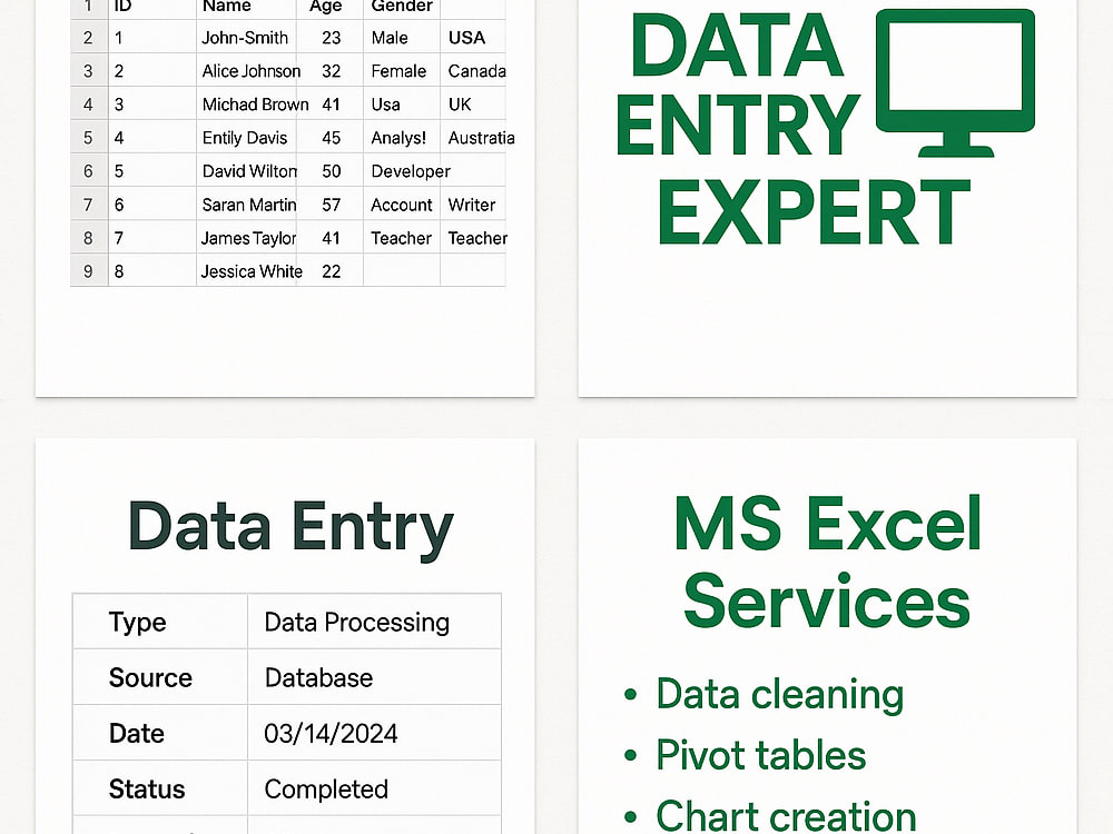 Fast and accurate data entry in Excel or Google sheets | Upwork
