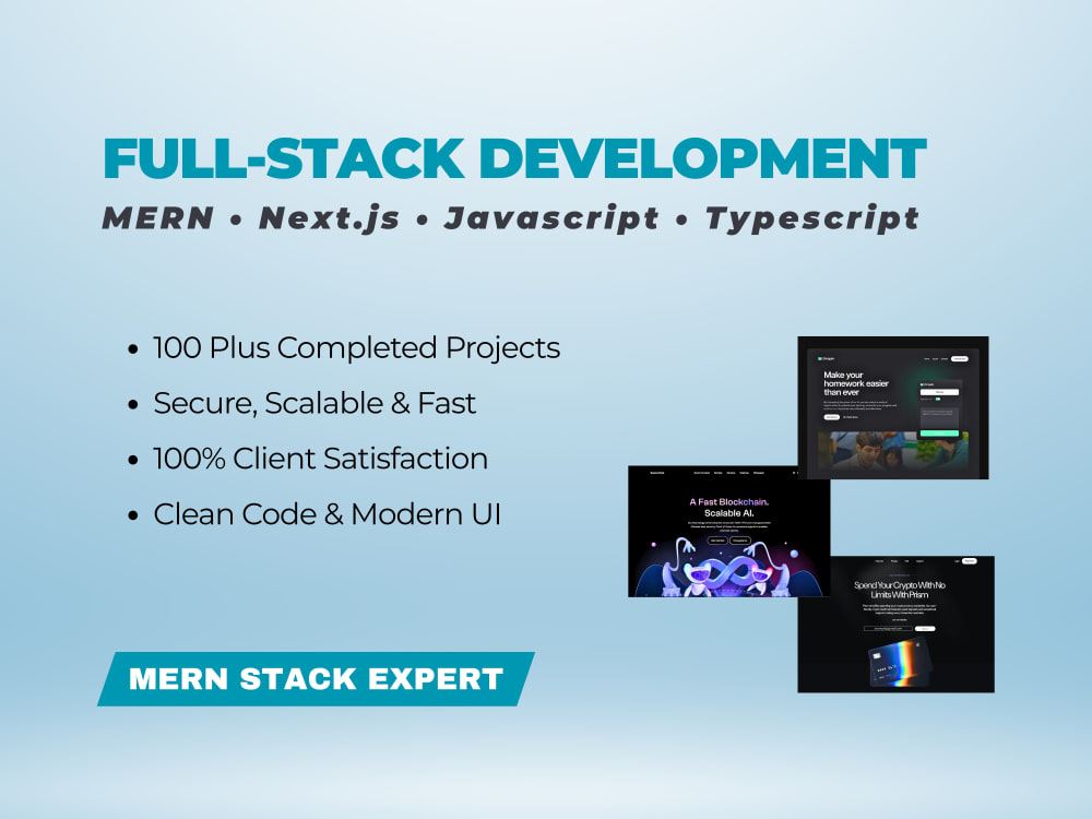 Full Stack Web Development (MERN, Next.js, Typescript) for Your ...