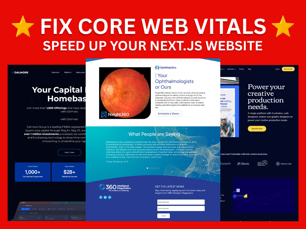 Core Web Vitals fixes and Speed Up Your Next.js Website | Upwork