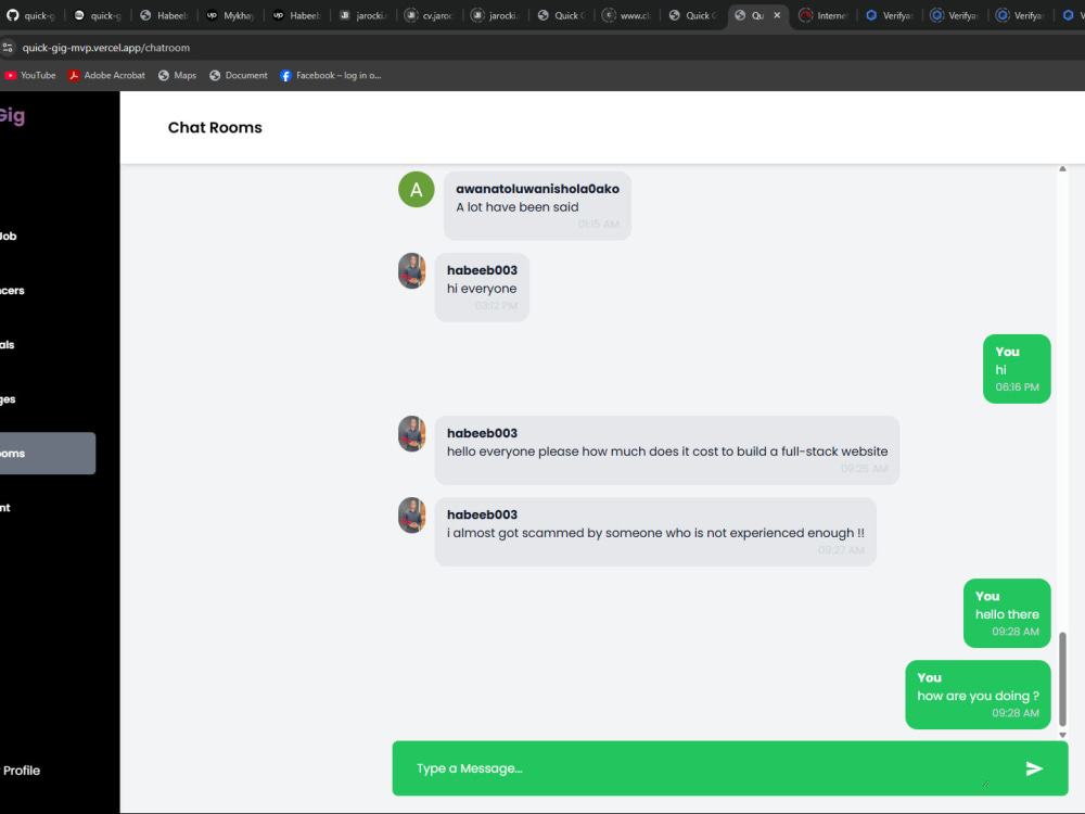 Chat Web Service Application Full stack chat-based web-application | Upwork