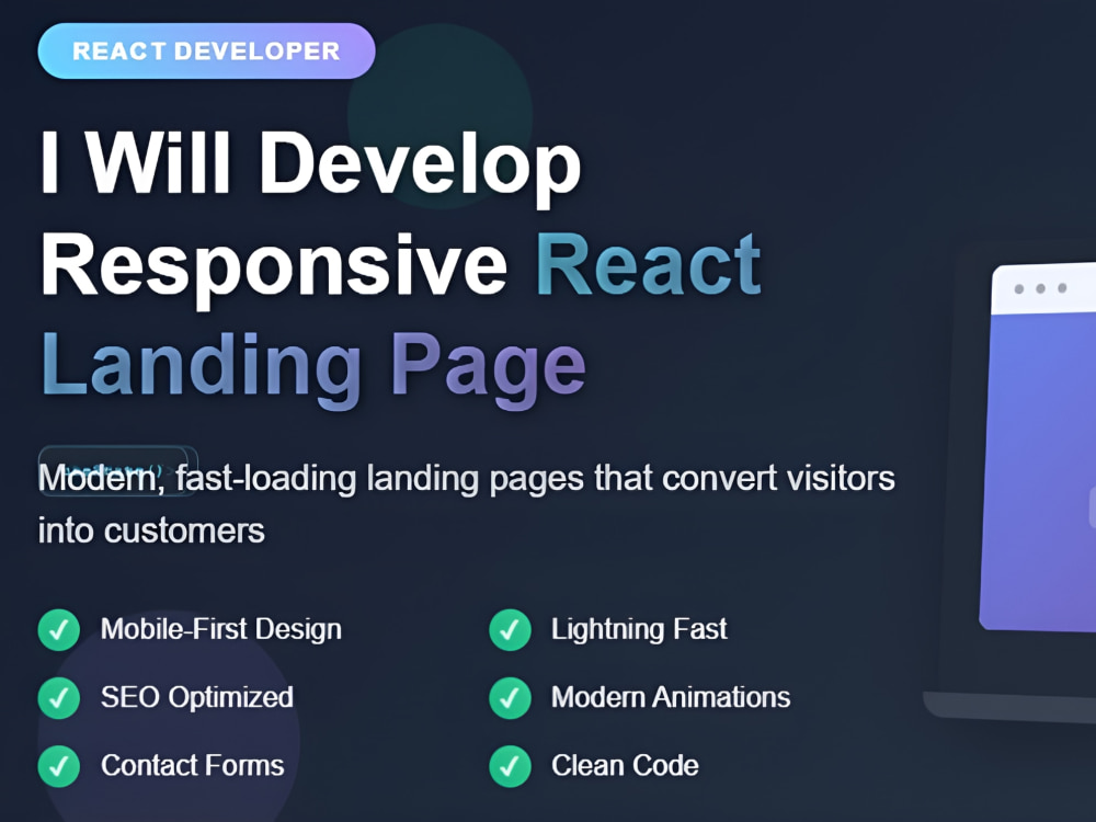 A responsive React landing page | Upwork