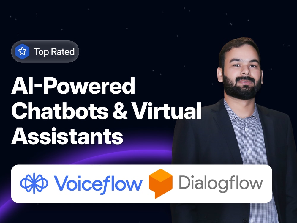 Expert ai chatbot developer using voiceflow or dialogflow chatgpt more ...