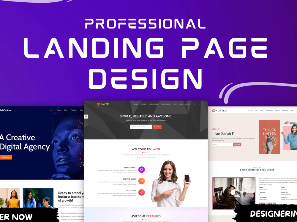a modern responsive landing page using HTML & CSS | Upwork