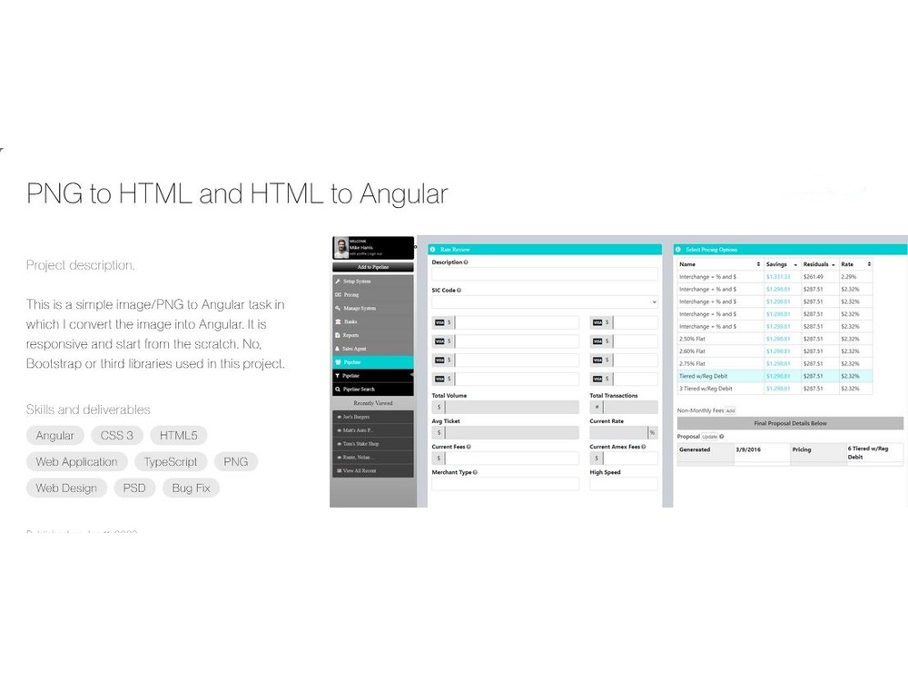 A PSD/Figma into HTML5, HTML5 into Angular Website, Fix Bugs, CSS Bugs ...