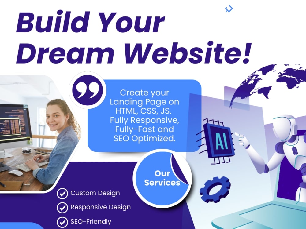 Custom Coded Landing Page | HTML, CSS, JS | Fast & Lightweight | Upwork