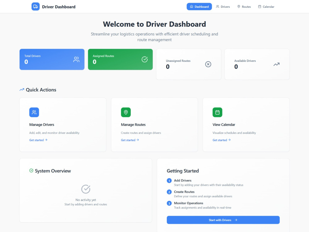 Interactive Driver Scheduling Dashboard | Upwork