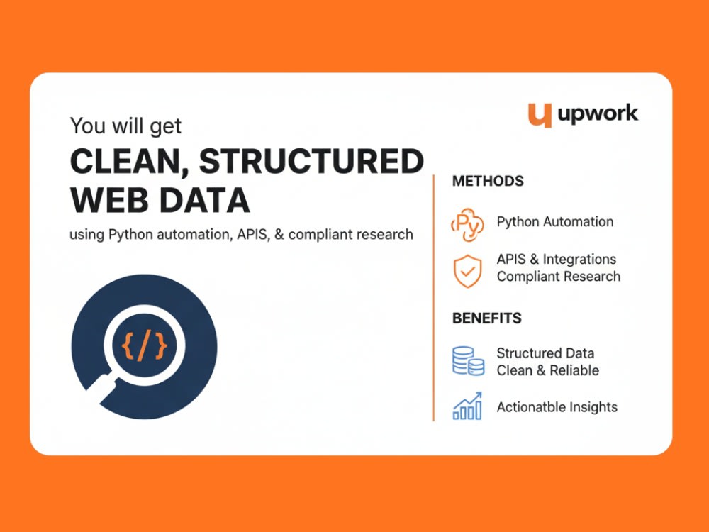 Clean, structured web data using Python automation, Api, compliant ...