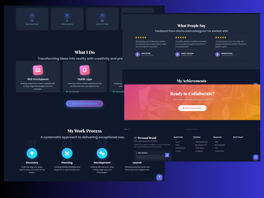 Professional Portfolio Website with Modern UI/UX and Smooth Animations ...