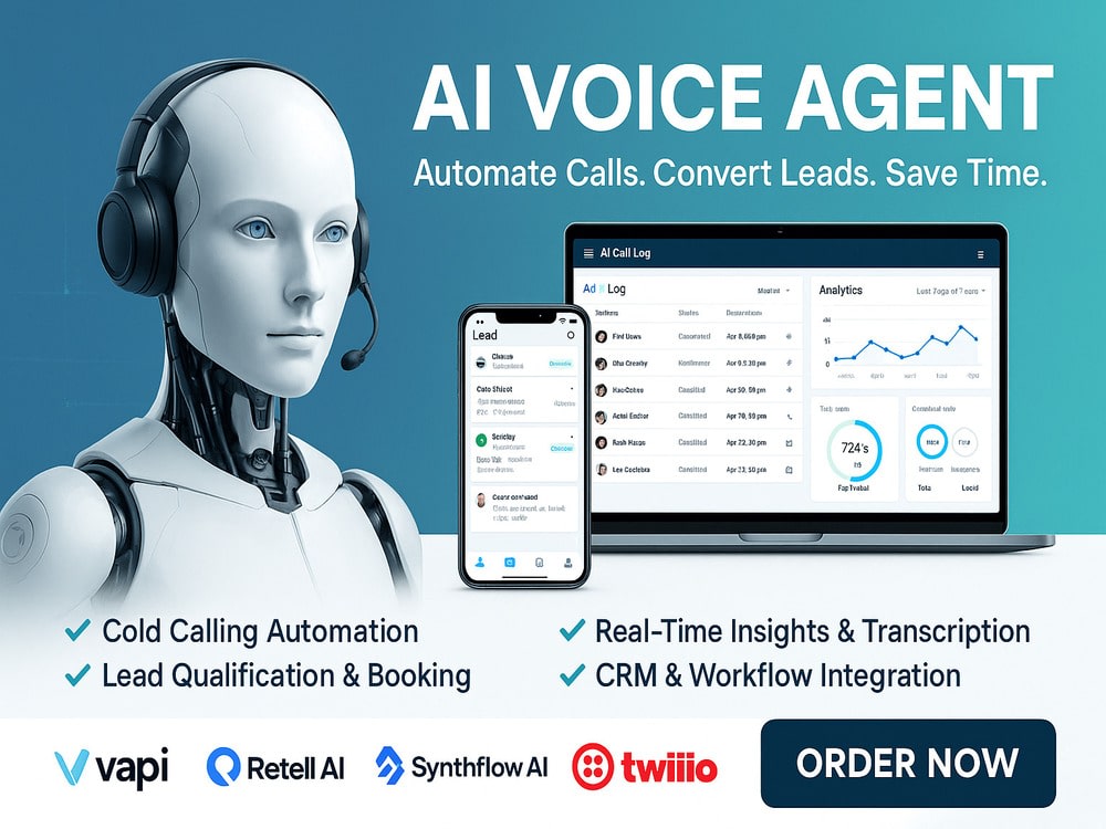 Ai calling agent, AI voice agent, cold calling agent, using Vapi | Retell