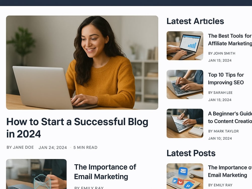 Professional Responsive Blog website using ReactJs | Upwork