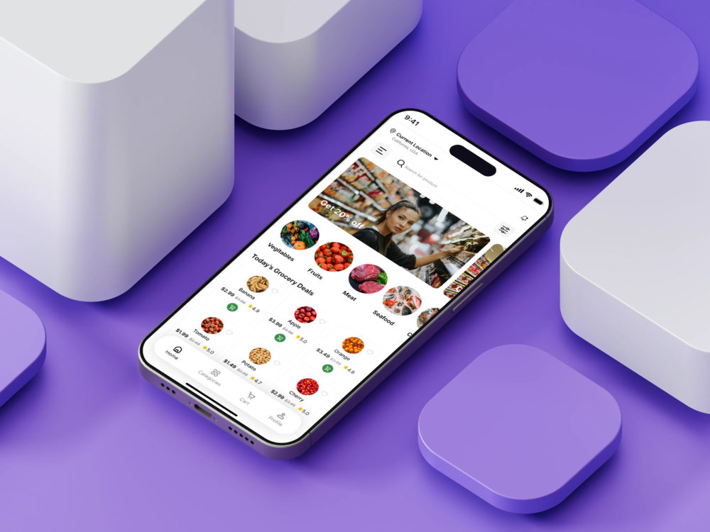 ECommerce, Marketplace, B2B, Grocery Store Mobile App UI UX Design ...
