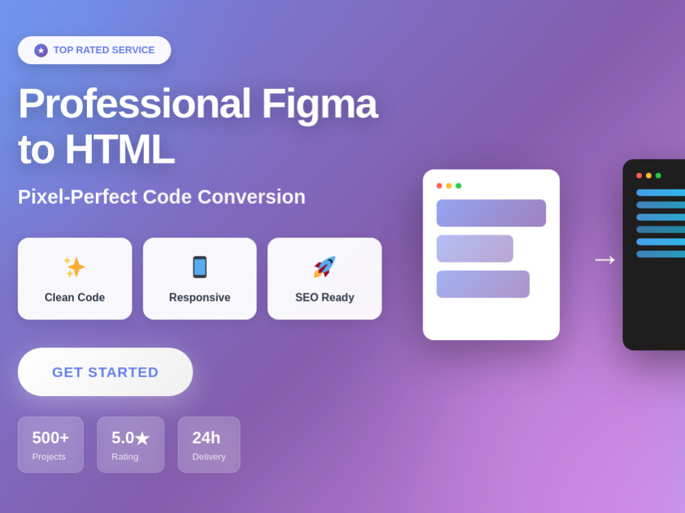 Get any Design coded in Responsive HTML/CSS Template | Upwork