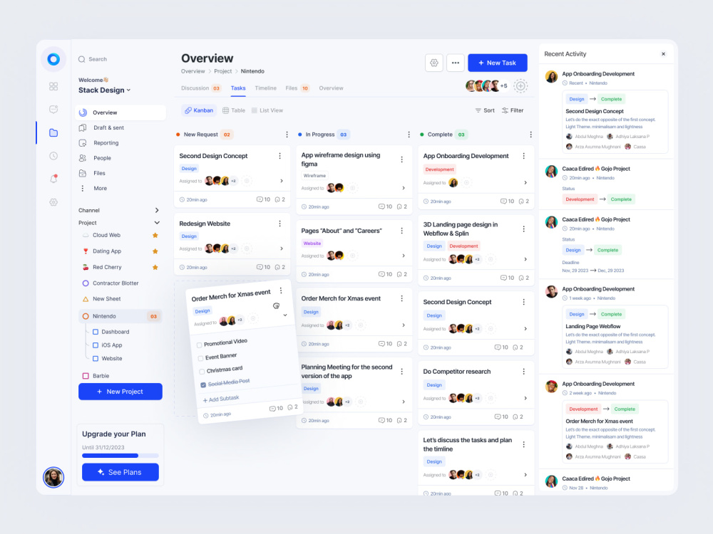 Design a Modern Task Management Dashboard UI/UX in Figma for Web Apps ...