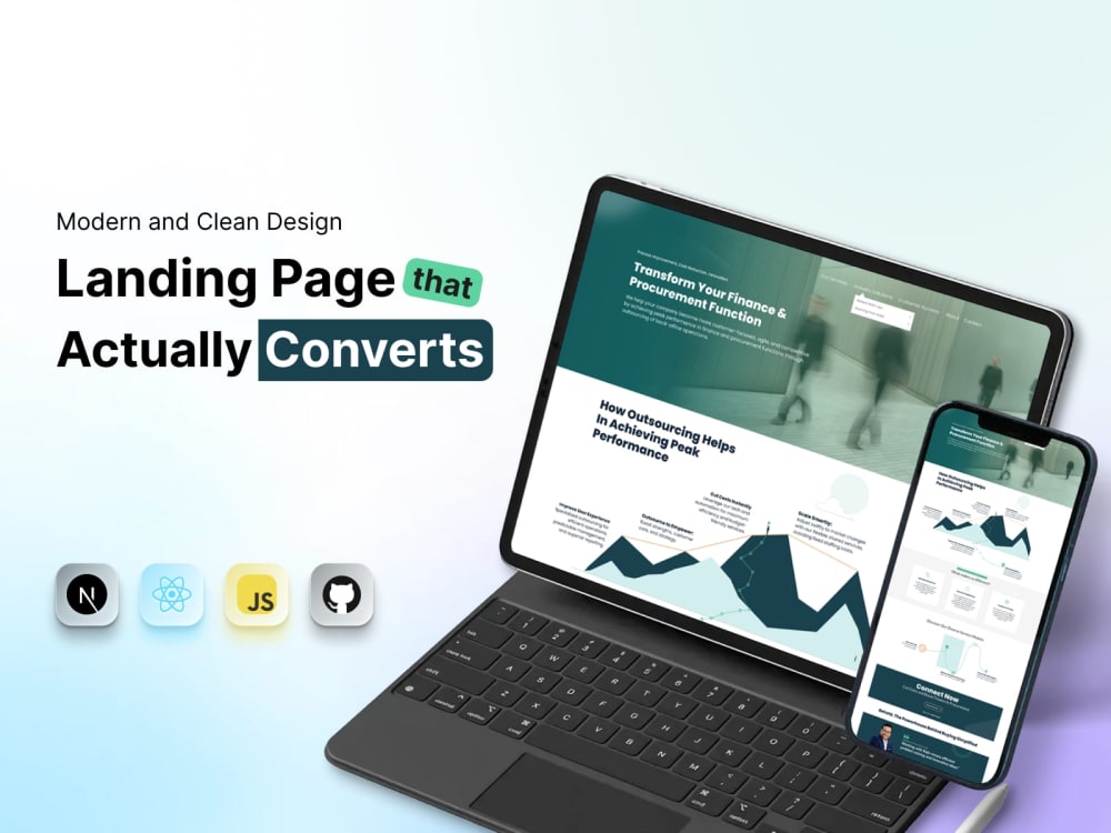 A modern, high-performance landing page using React and Next.js | Upwork