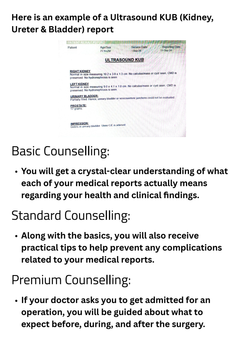 You will get medical counselling with care and clarity