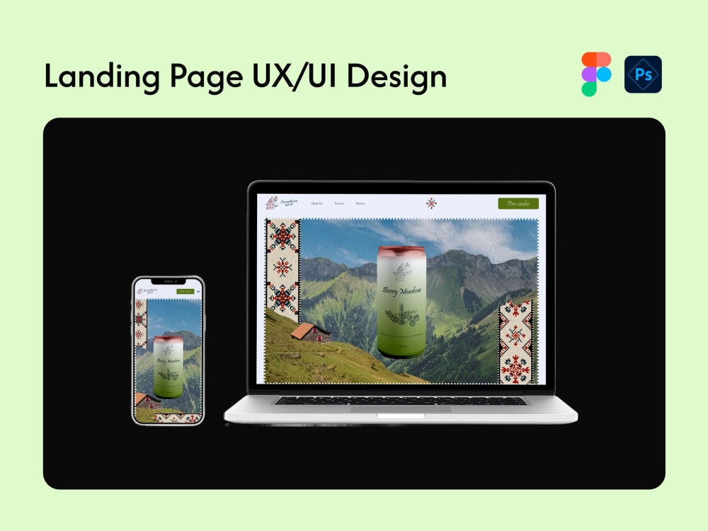 Landing Page UX/UI Design for Brands of drinks | Upwork