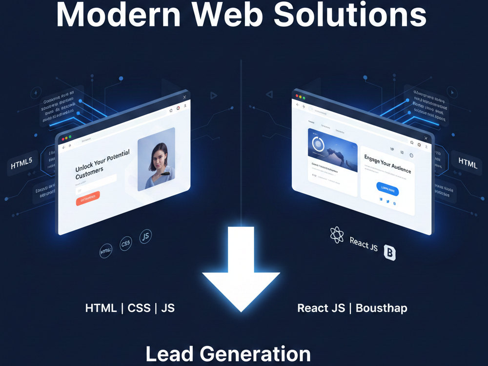 Lead Generation landing page in HTML, CSS and JS | React JS | Bootstrap ...