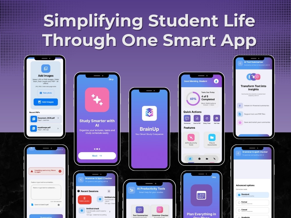 A modern, user-friendly AI study app UI/UX design | Upwork