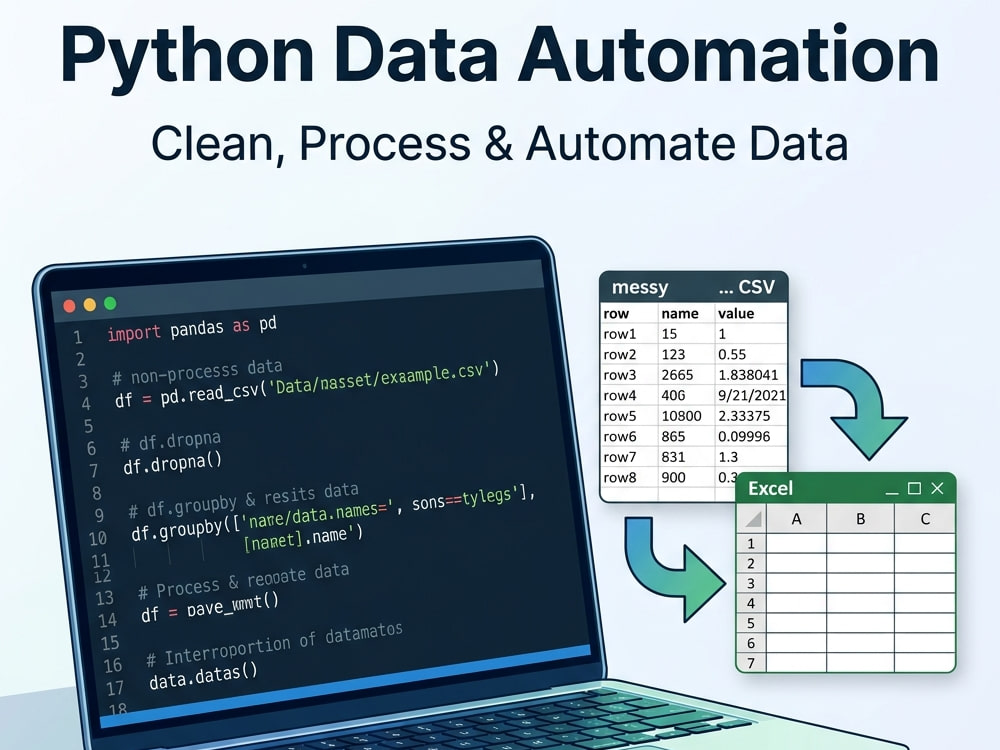 Automate data processing using Python and Pandas for Excel and CSV | Upwork