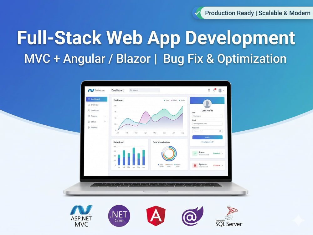 A full-stack .NET web app (MVC + Angular / Blazor) with bug fixes | Upwork
