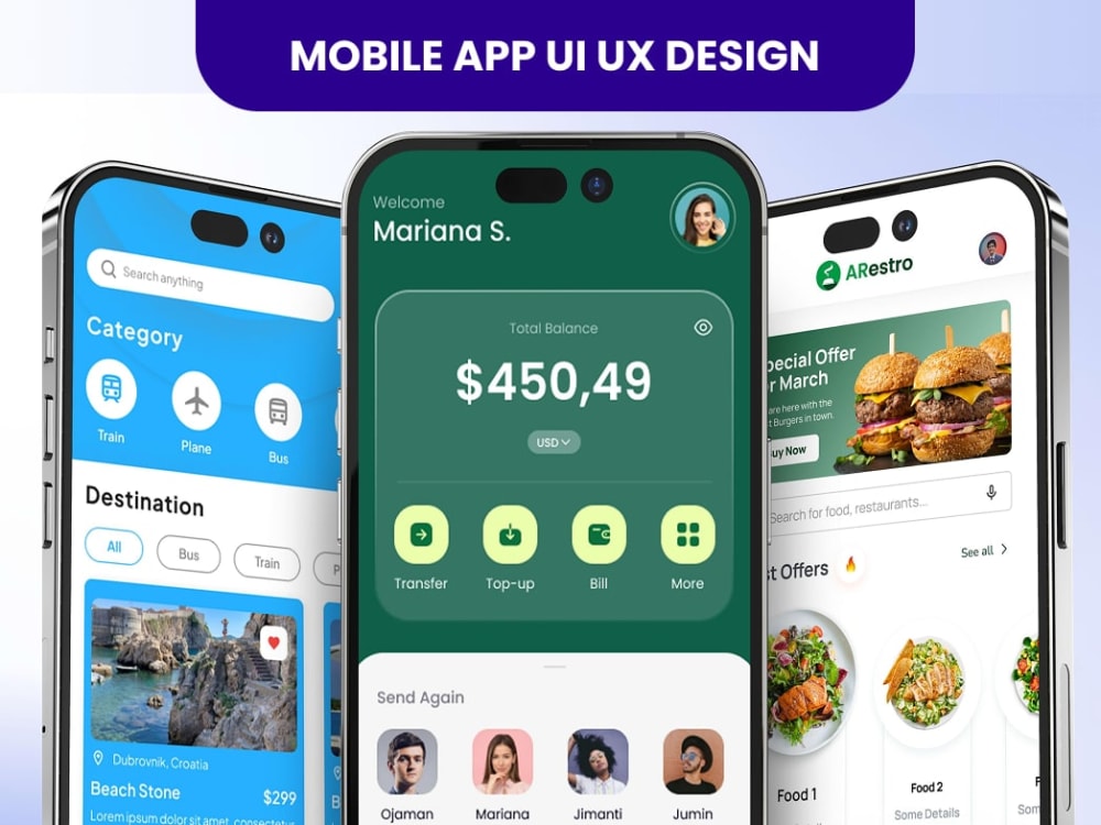 Modern Food Delivery App UI UX Design in Figma | Mobile App Design | Upwork