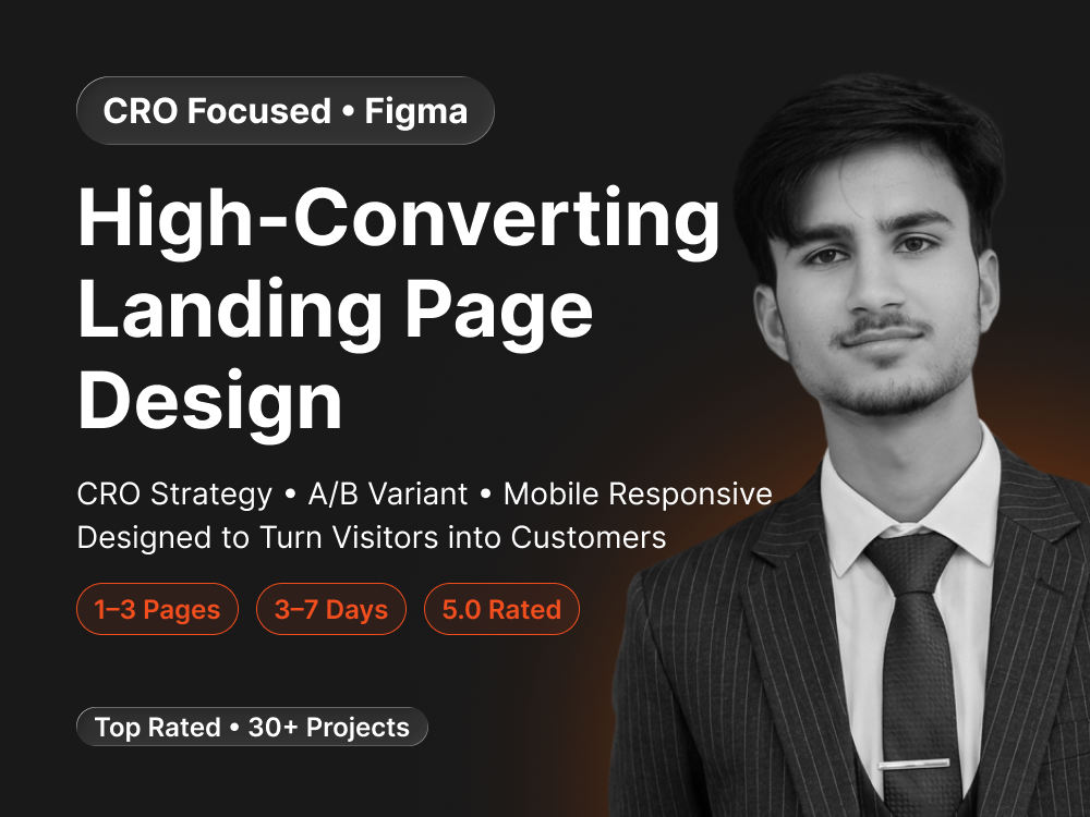 High-Converting Landing Page UI/UX Design in Figma, CRO Focused | Upwork