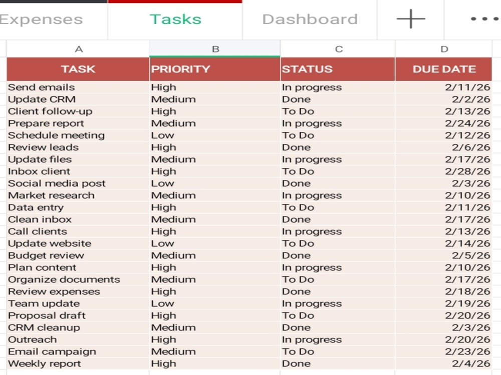 A complete Excel business operations tracker for your workflow | Upwork