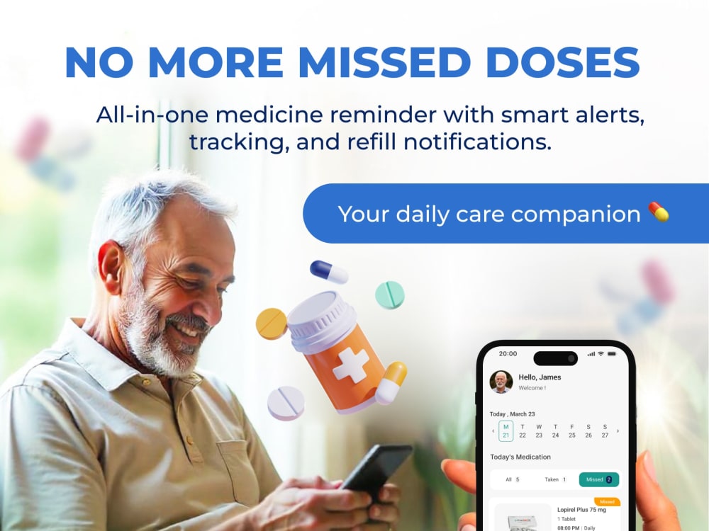 Modern Medicine Reminder App UI UX | Healthcare App | UI-UX Design | Upwork