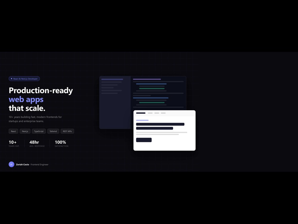 A production-ready React or Next.js web app built by a senior engineer ...