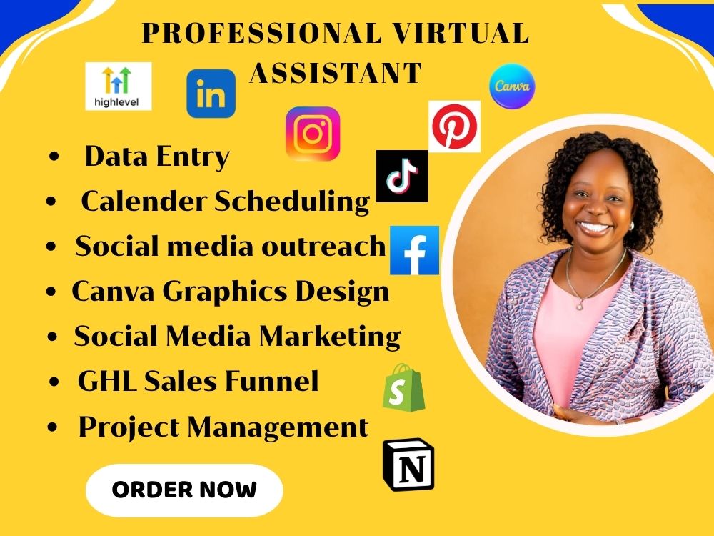 Admin Executive Virtual assistant social media management data entry ...